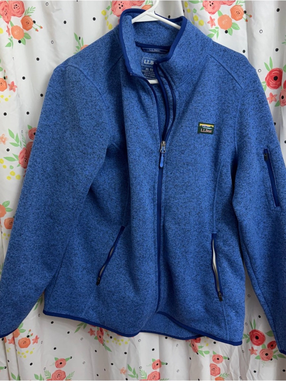 L.L. Bean Women’s XL Heathered Royal Blue Full-Zip Fleece Sweater Jacket